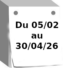 Calendrier du 05-02 au 30-04-2026