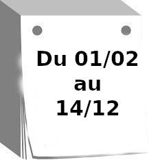 Calendrier du 01-02 au 14-12-2026