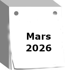 Calendrier Mars 2026