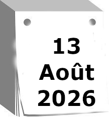 calendrier 13 aout 2026