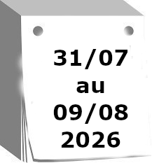 Calendrier 31 juillet au 9 Août 2026